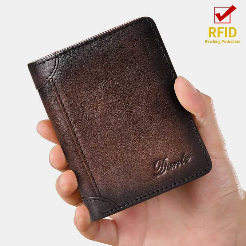 RFID Genuine Leather Vintage Card Holder Wallet