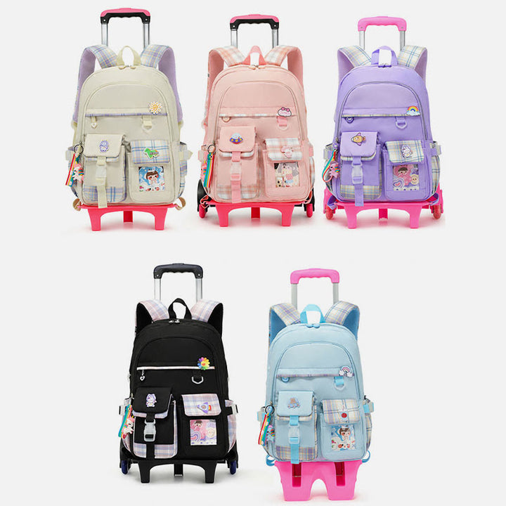 School Backpack For Kids Cute Pattern Rolling School Bag - image 22