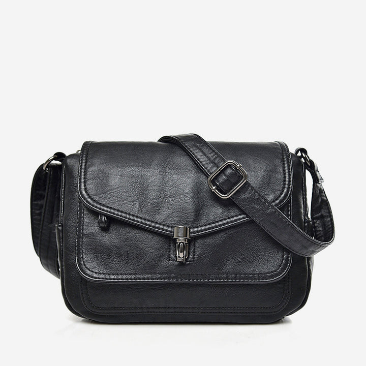 Vintage Waterproof Large Capacity Crossbody Bag - Black - image 18