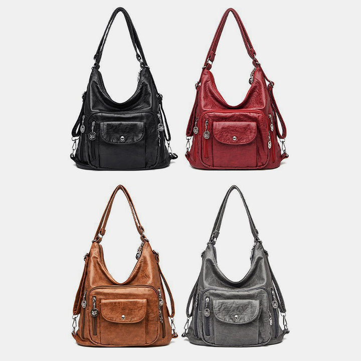 Multi-Pocket Large Capacity Leather Vintage Bag Tote Bag