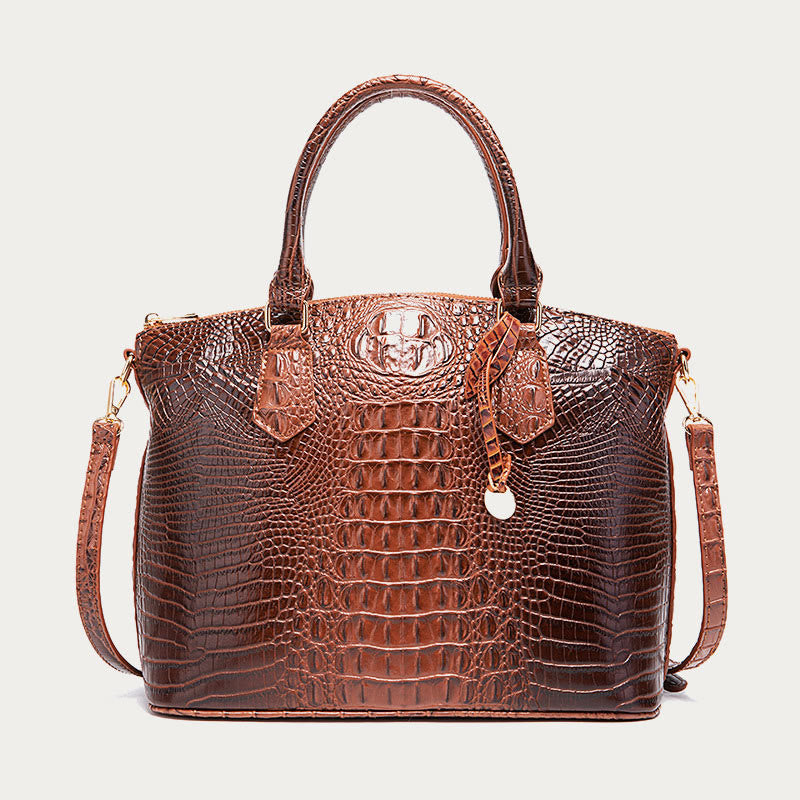 Tote For Women Daily Use Retro Crocodile Crossbody Bag - Sienna - image 0