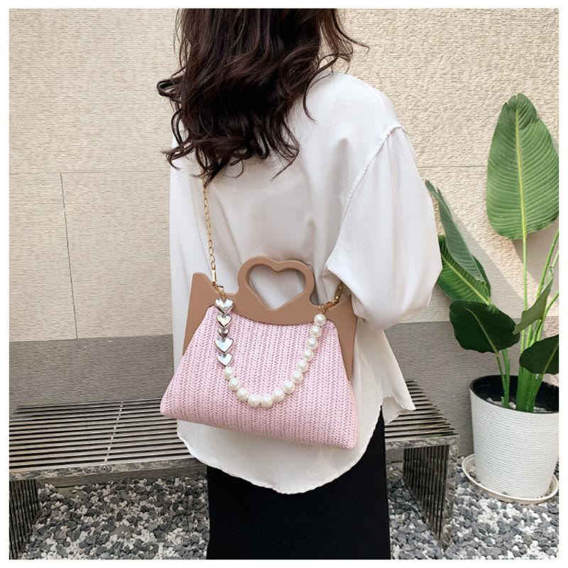 Handbag For Women Large Capacity Pearl Chain Crossbody Shoulder Bag