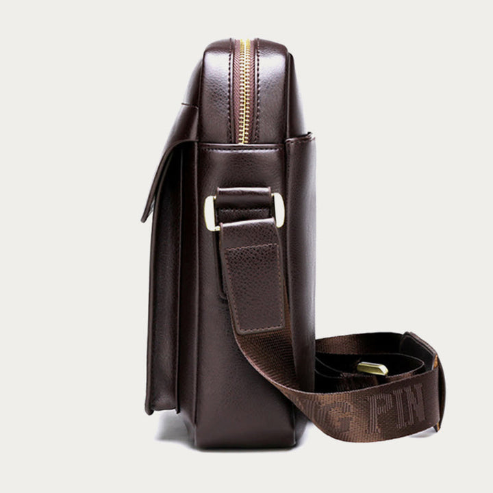 Classic Messenger Bag For Men Business Pu Leather Satchel Bag