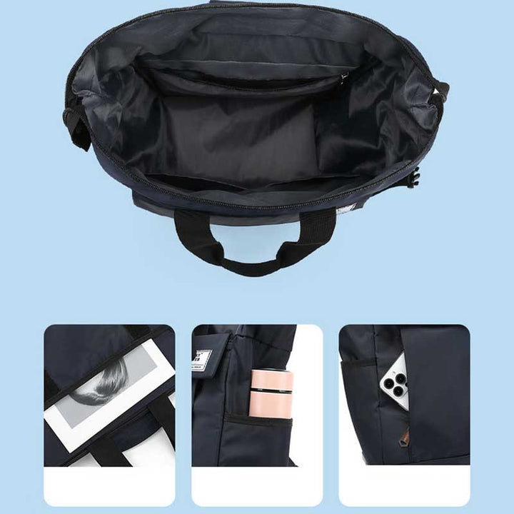 Rolling Tote For Short Travel Lightweight Pull Rod Shopping Handbag