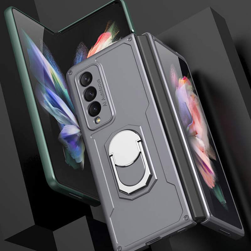 Phone Holder Holster For Galaxy Z Fold 3 Rotating Kickstand Clip Phone Case