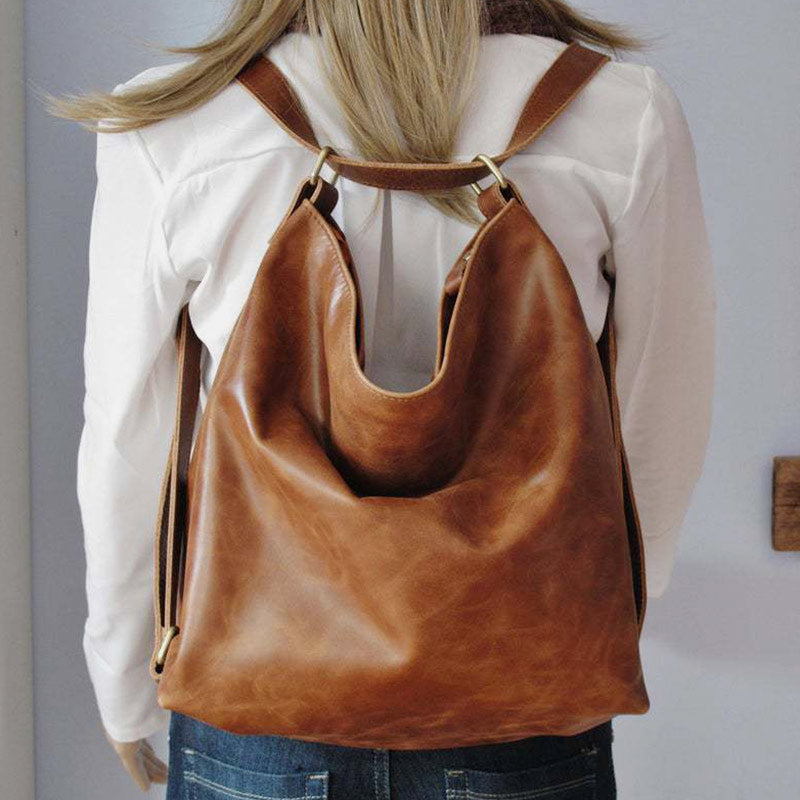 2 Way-Use Large Capacity Vintage Backpack Crossbody Bag