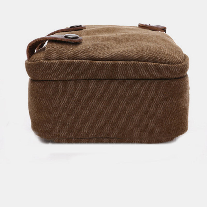 Triple Zip Durable Canvas Crossbody Bag Messenger Bag