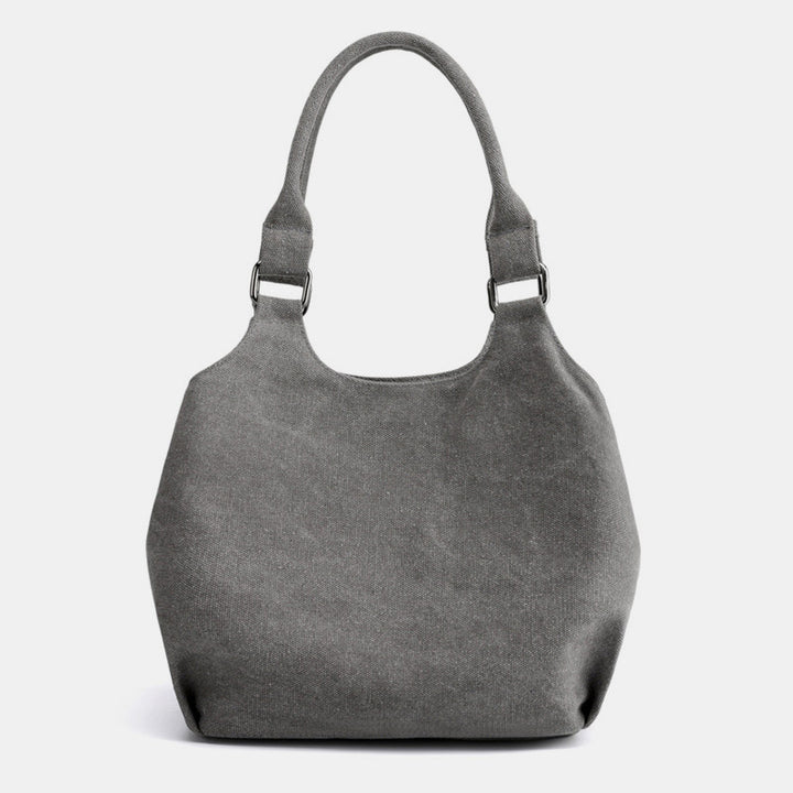Triple Compartment Canvas Tote Lightweight Functional Hobo Handbag Purse