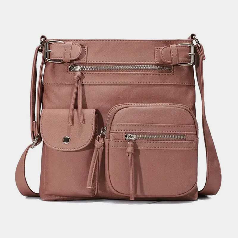 Large-Capacity Waterproof Crossbody Bag - LightCoral - image 14