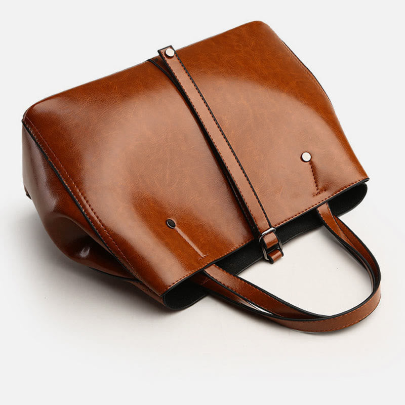 Minimalist Tote Pure Color Leather Crossbody Handbag For Women - image 13
