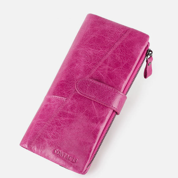 Multi-Card Genuine Leather Wallet - DeepPink - image 8
