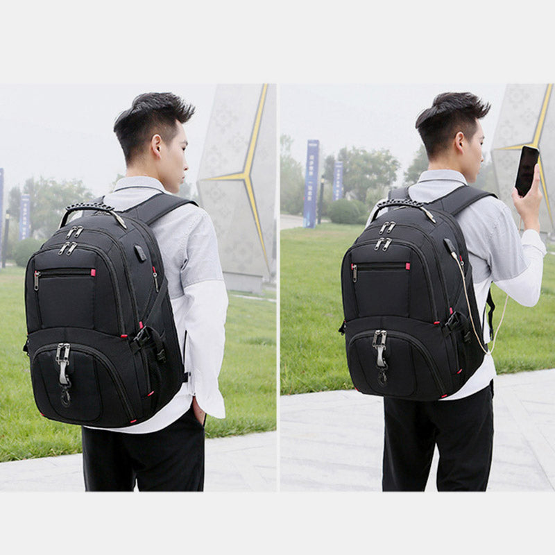 Extra Large Multi Pocket Business Laptop Backpack with USB Charger
