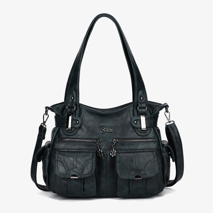 Tote For Women Daily Outing Multiple Pocket Solid Color Bag - DarkGreen - image 29