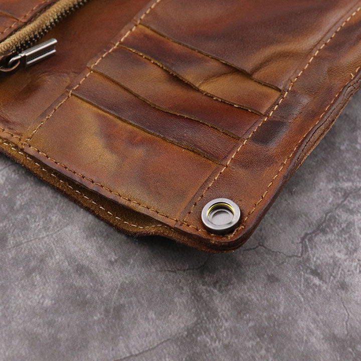 Retro Vertical Multi-slot Handmade Wallet Card Case - image 8
