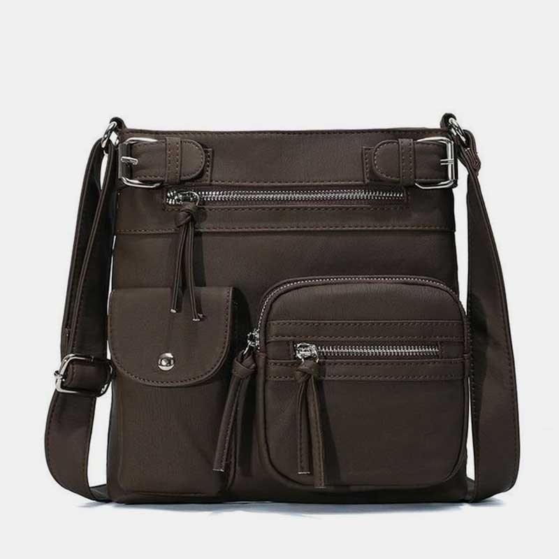 Large-Capacity Waterproof Crossbody Bag - SaddleBrown - image 20
