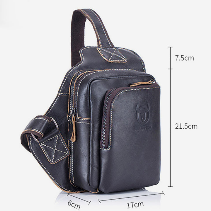 Large Capacity Genuine Leather Sling Bag