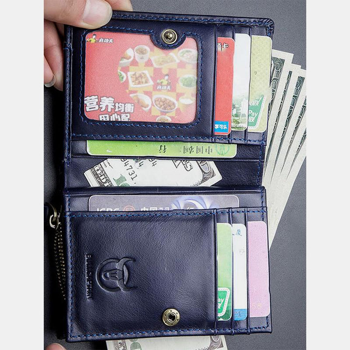 Genuine Leather Vintage Card Holder Money Clip Wallet
