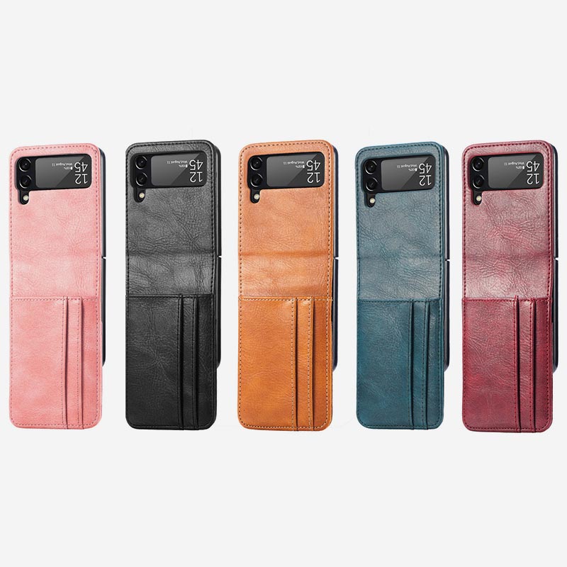 Samsung Galaxy Z Flip& Z Flip 3/4/5/6 Phone Case Leather Phone Bag with Multi-Slot
