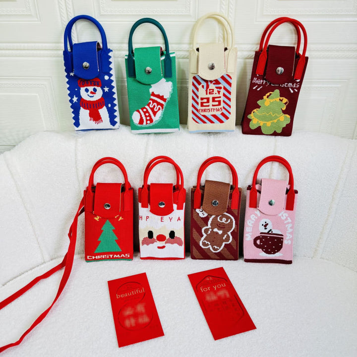 Christmas Style Phone Bag For Women Knitted Crossbody Bag