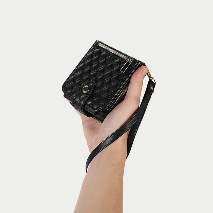 Phone Case For Daily  Z Flip5 Folded Quilted Pattern Case
