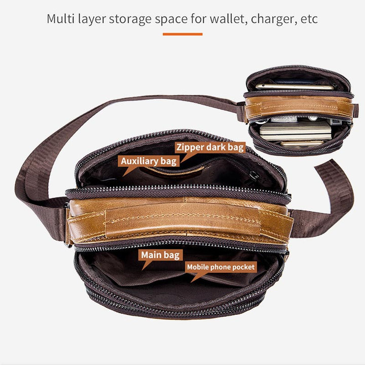 Genuine Leather Vintage Crossbody Bag - image 1