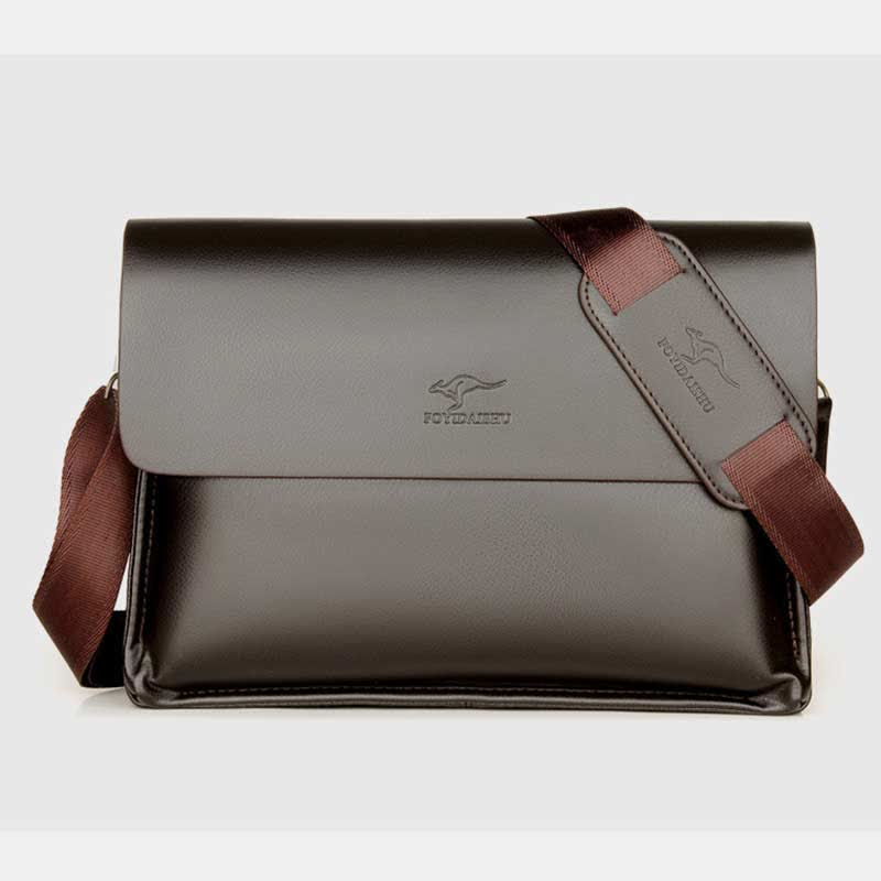 Men's Leather Crossbody Bag Messenger Bag Travel Work Business Satchel