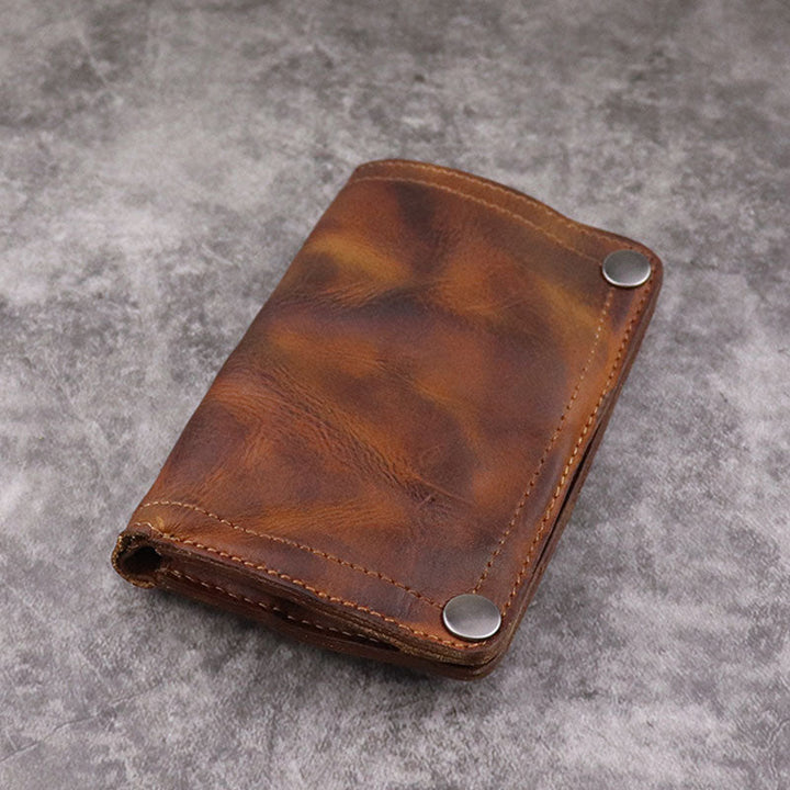 Retro Vertical Multi-slot Handmade Wallet Card Case - Sienna - image 15