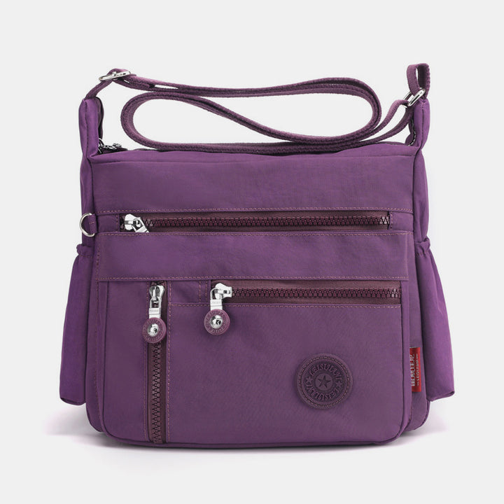 Large Capacity Multi-Pocket Waterproof Lightweight Casual Crossbody Bag - Purple - image 13