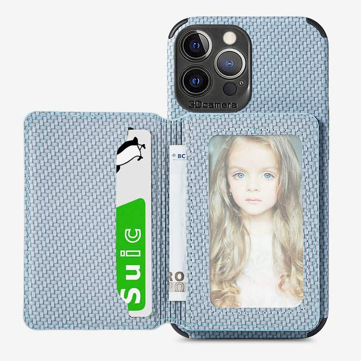 RFID Blocking Phone Case Wallet with Card Holder Kickstand for iPhone