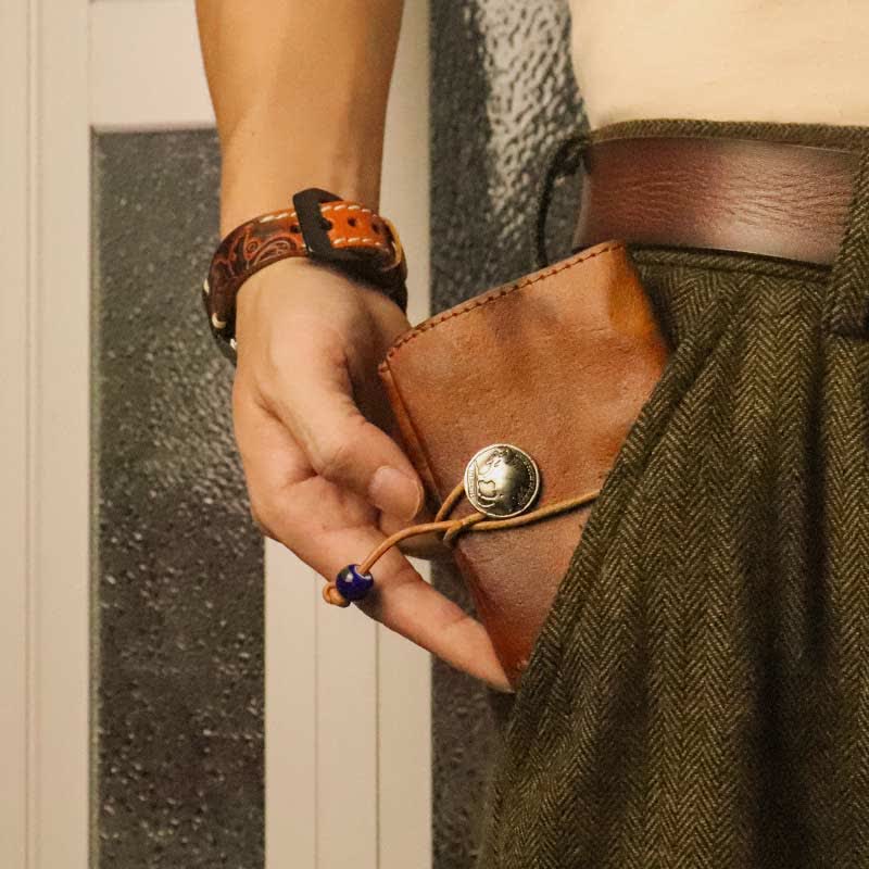 Retro Handmade Genuine Leather Card Holder Wallet for Men Women - image 5