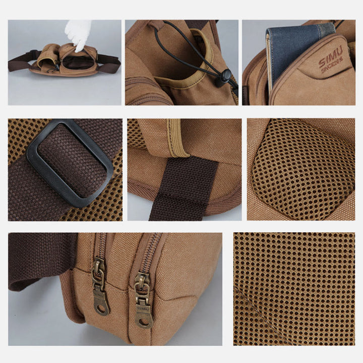 Small Waist Bag for Men Outdoor Riding Canvas Sports Bag