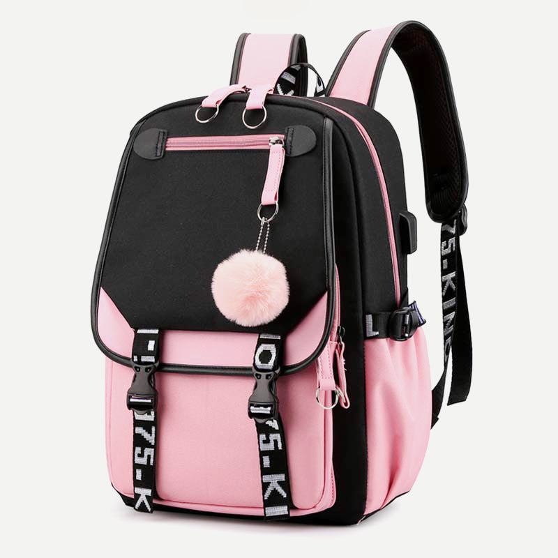 Teenage Girls School Backpack Student Bookbag with USB & Earphone Port