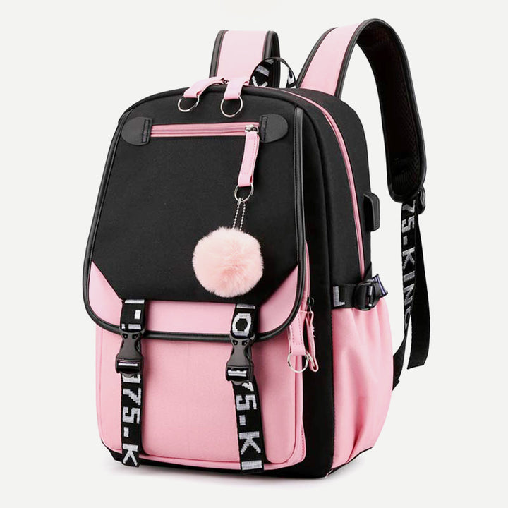 Teenage Girls School Backpack Student Bookbag with USB & Earphone Port