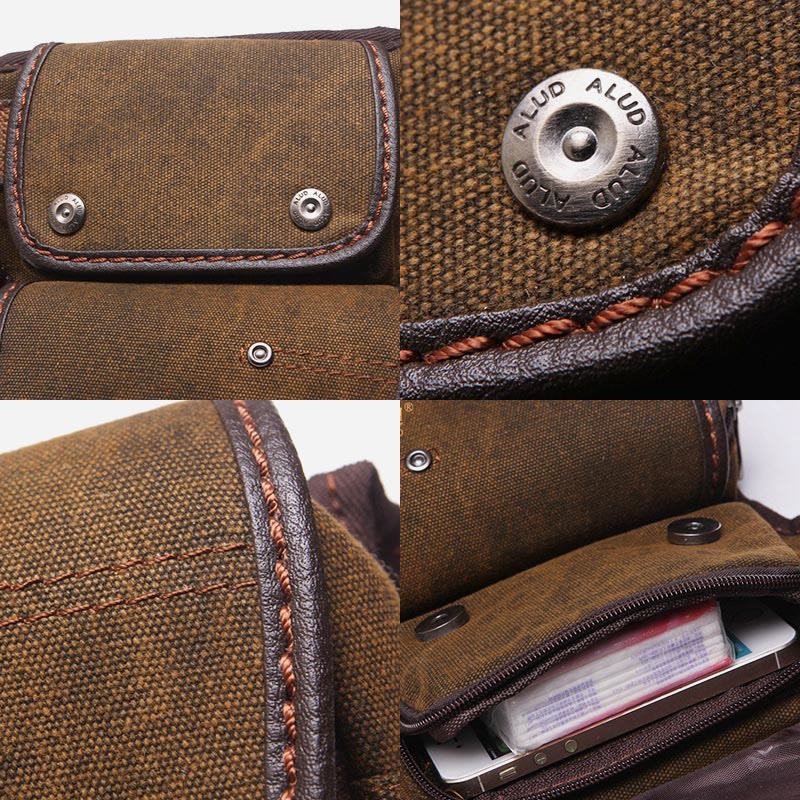 Retro Leg Bag For Men Outdoor Sports Canvas Crossbody Bag