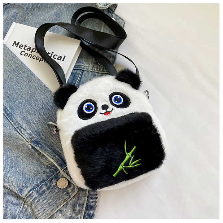 Cute Cartoon Panda Crossbody Bag Plush Toy Shoulder Bag