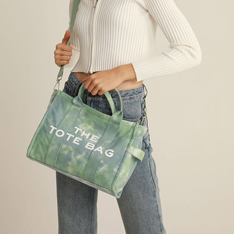 Women Satchel Top Handle Shoulder Purse Tie-dye Tote Crossbody Bag