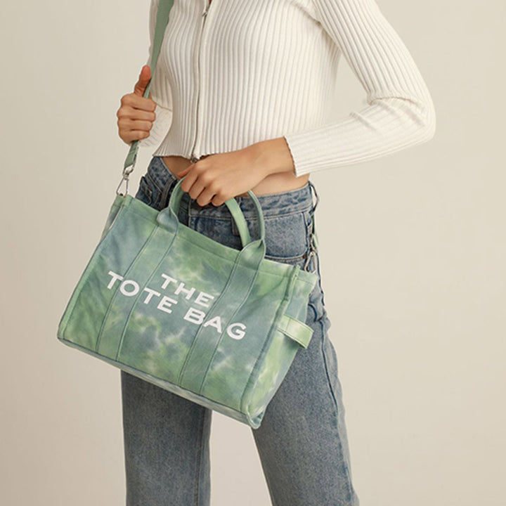Women Satchel Top Handle Shoulder Purse Tie-dye Tote Crossbody Bag