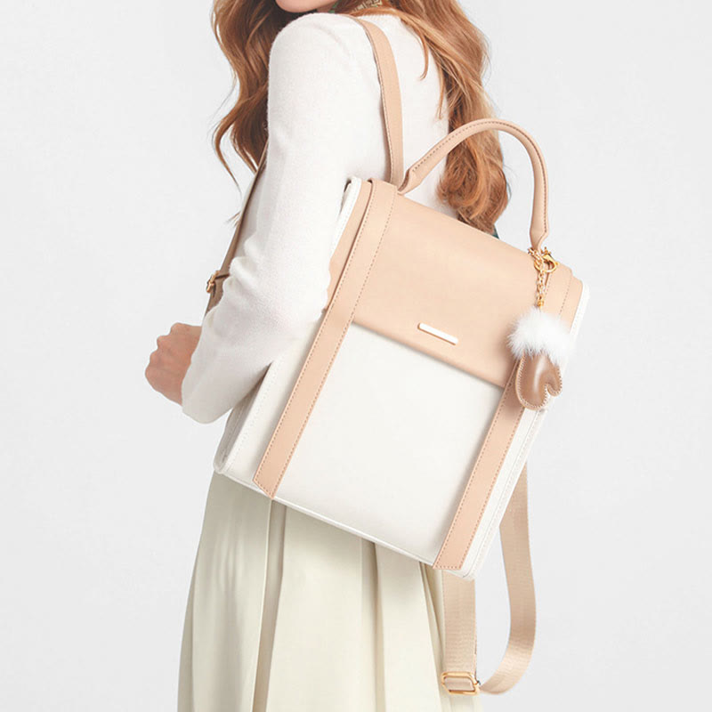 Lady Backpack Texture Vegan Leather Women Stylish Travel Daypack - image 4