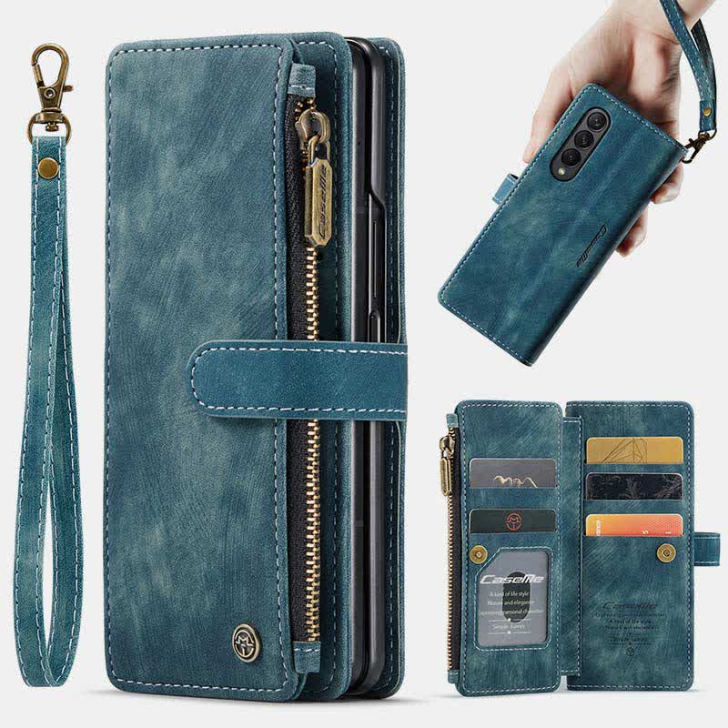 Galaxy Z Fold 3 4 5 Wallet Case with Card Holder Magnetic Kickstand for Women Men
