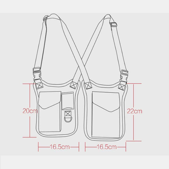 Anti-theft Hidden Underarm Strap Wallet Nylon Holster Bag Double Shoulder Pocket