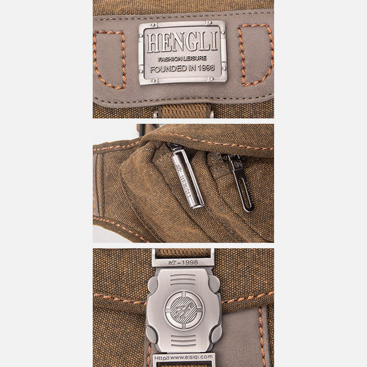 Canvas Waist Pack For Men Retro Small Crossbody Crescent Moon Bag