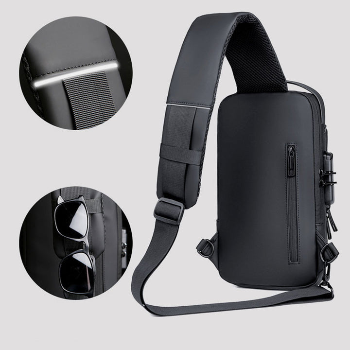 Anti-theft Sling Bag Cross Body Bag with USB Charging Port Password Locked