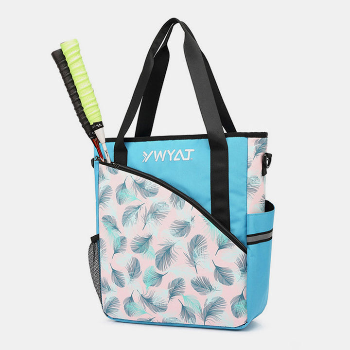 Tennis Shoulder Tote for Women Men Badminton Sling Bag Laptop Handbag - Cyan - image 13