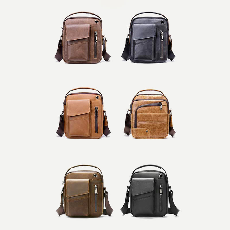 Messenger Bag for Men Multi-Pocket Genuine Leather Business Crossbody Bag - image 7