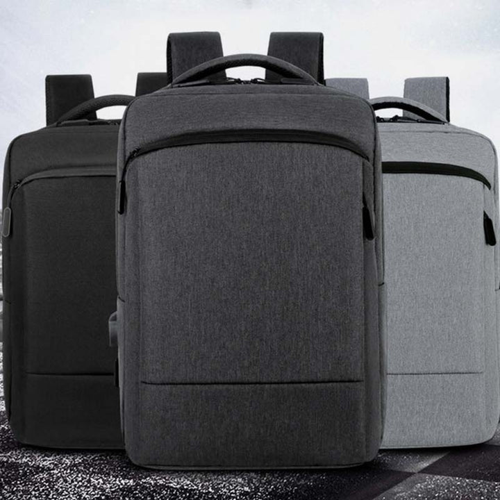 Large Capacity Lightweight Waterproof Expandable Business Backpack With USB Charging Port