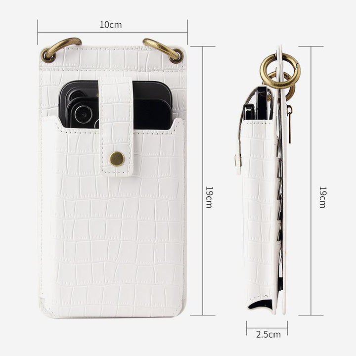 Multi-Slot Elegant Crossbody Phone Bag With Mirror