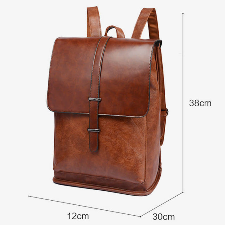 Mens Backpack Purse PU Leather Laptop Backpack Travel Business College Bookbag - image 13