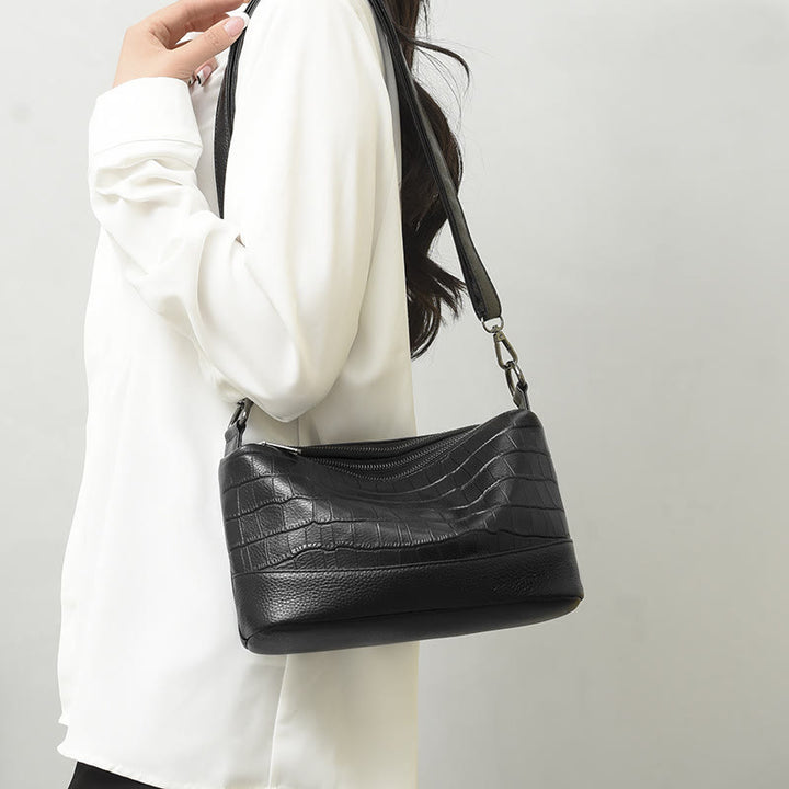 Simple Crossbody Bag For Women Crocodile Print Retro Daily Bag