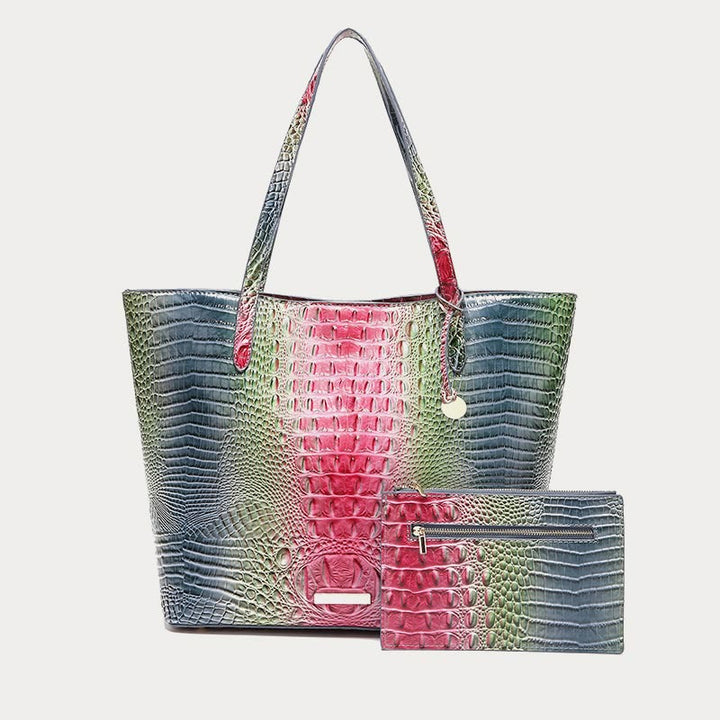 Tote For Women Daily Retro Crocodile Pattern Bag Set