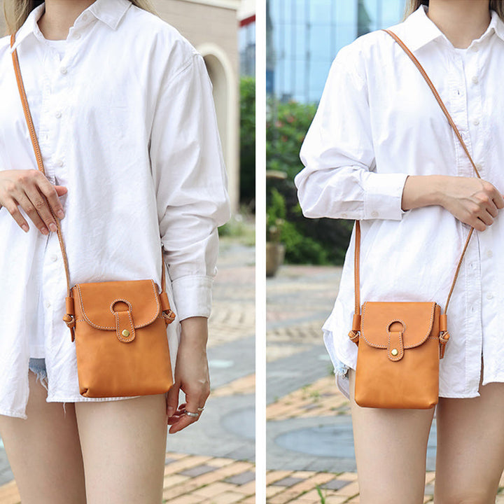 Phone Bag For Women Soft Genuine Leather Minimalist Crossbody Bag